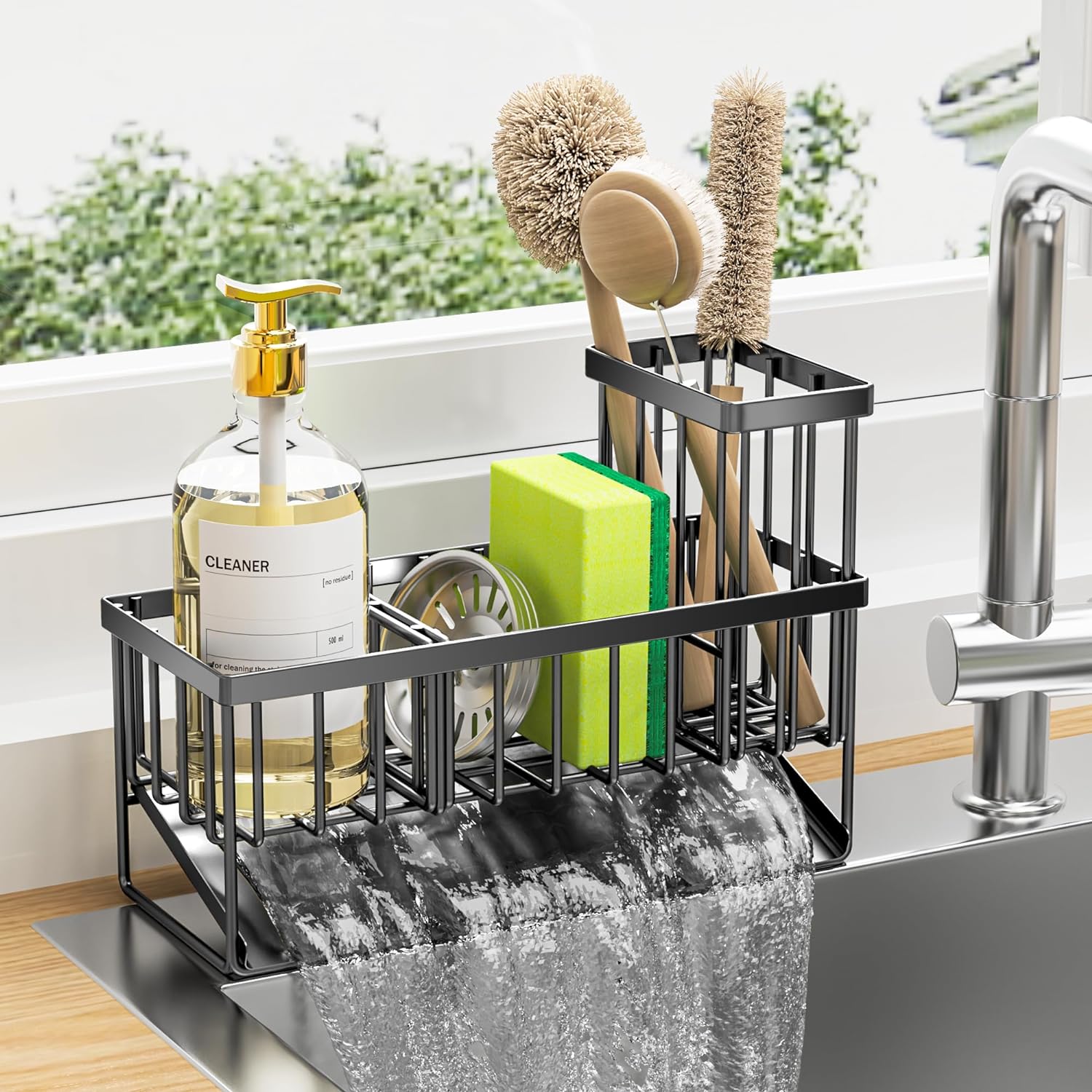 Cisily Sink Caddy, Sponge Holder for Kitchen Sink, Kitchen Sink Organzier with H...