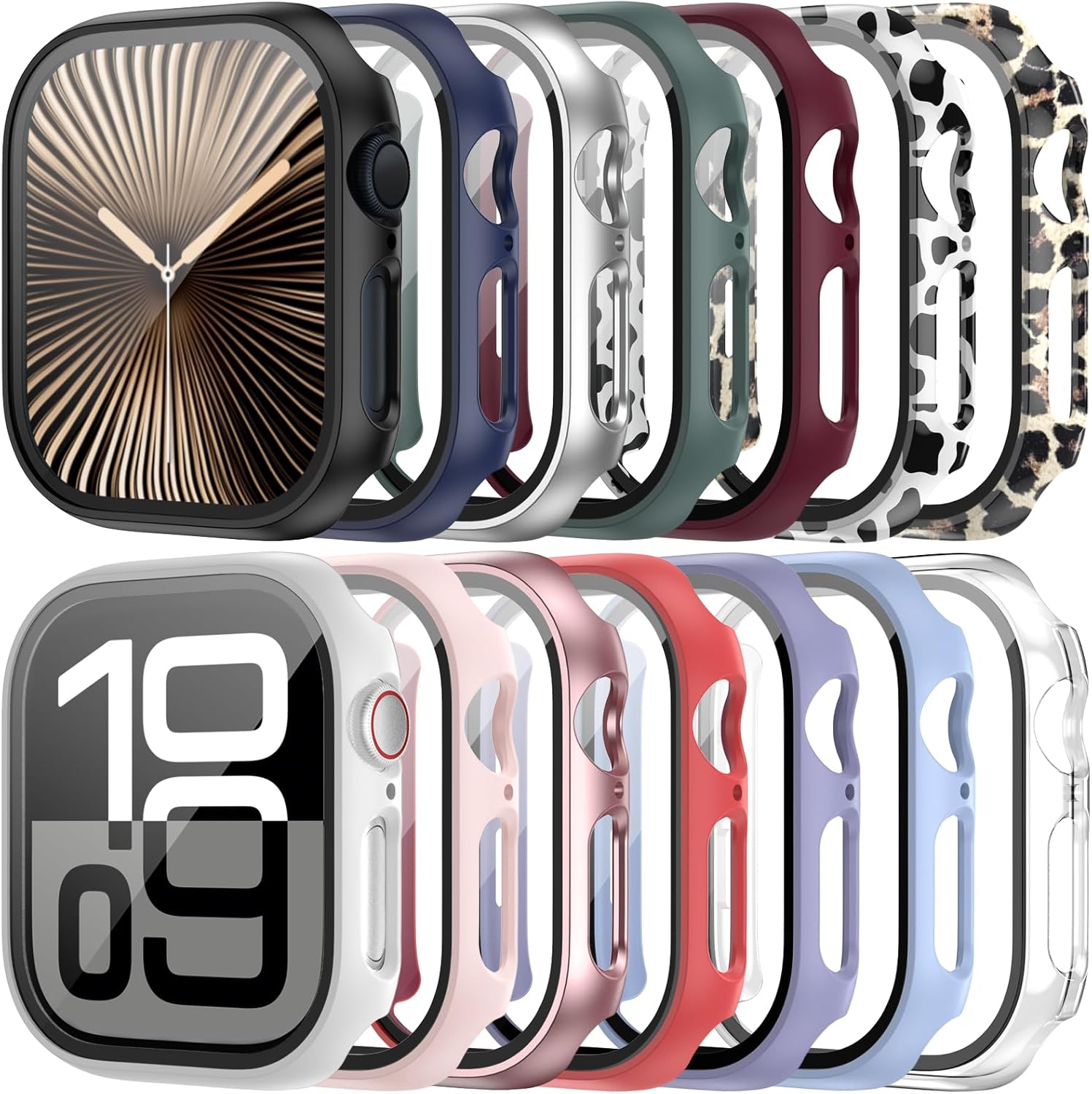 Haojavo 14 Pack for Apple Watch Series 10 Screen Protector Case 42mm(2024), PC H...