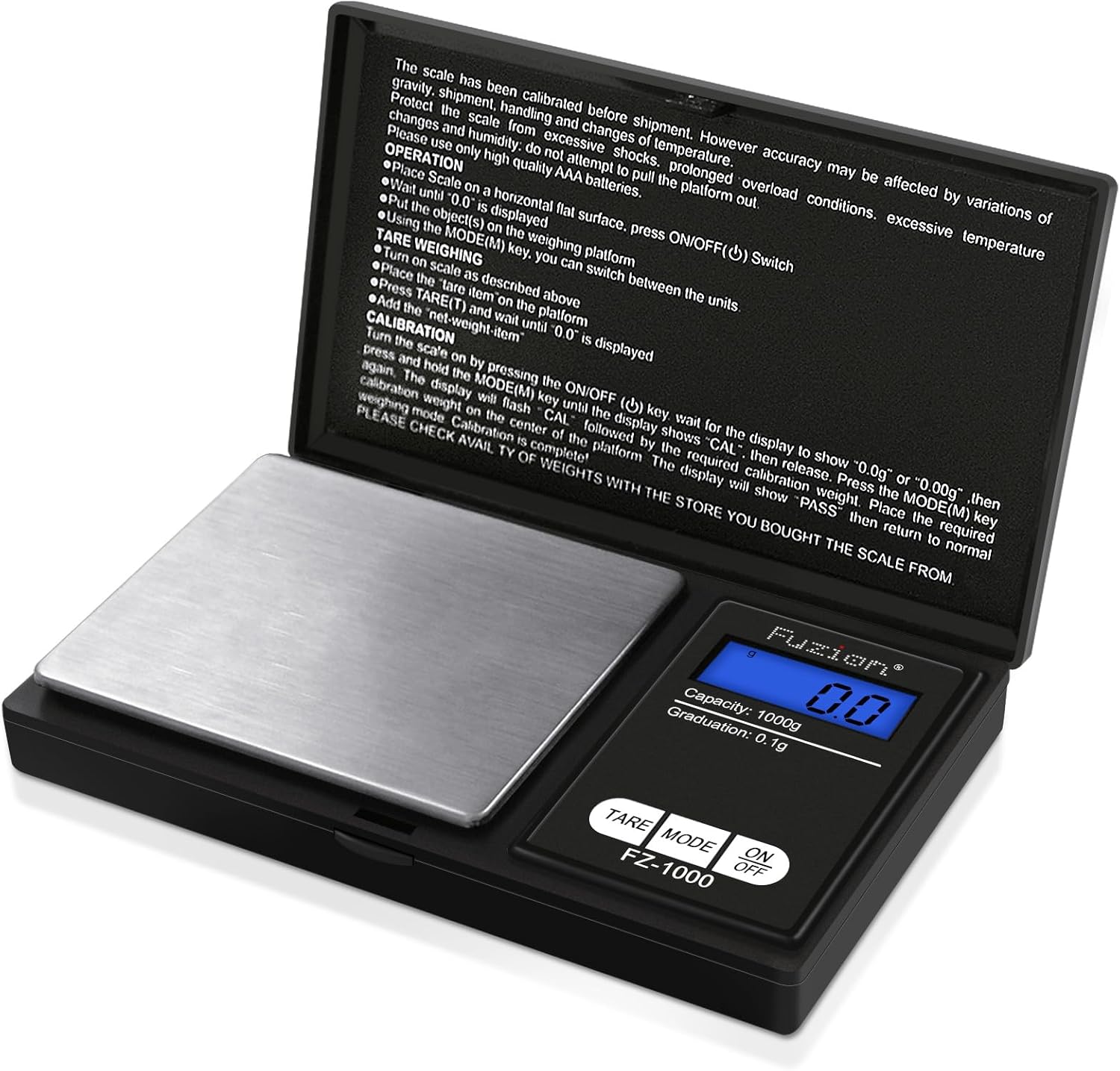 Fuzion Digital Pocket Scale Precision 1000g/0.1g, Small Digital Scales Grams Oun...