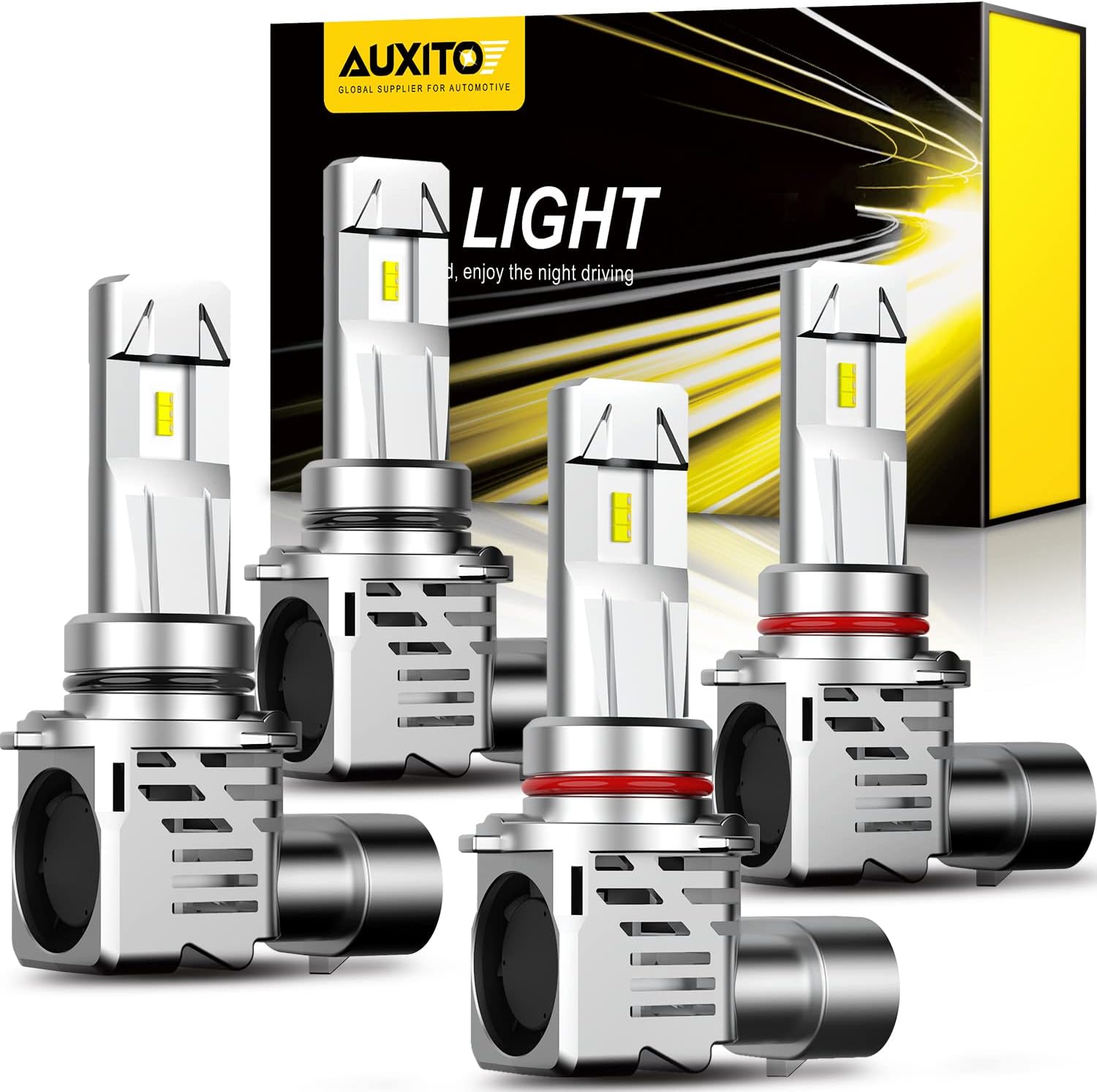 AUXITO 9005&9006 Bulbs, 60,000LM 800% Super Bright, HB3 HB4 Fog Bulb 1:1 Mini Ha...