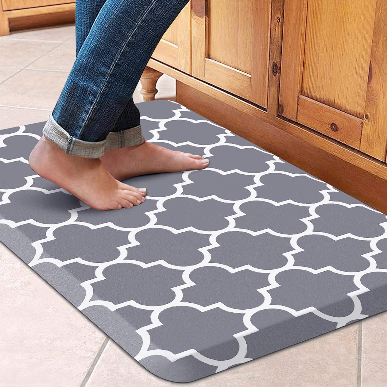 WISELIFE Kitchen Mat and Rugs Cushioned Anti-Fatigue,17.3"x 28",Non Slip Waterpr...