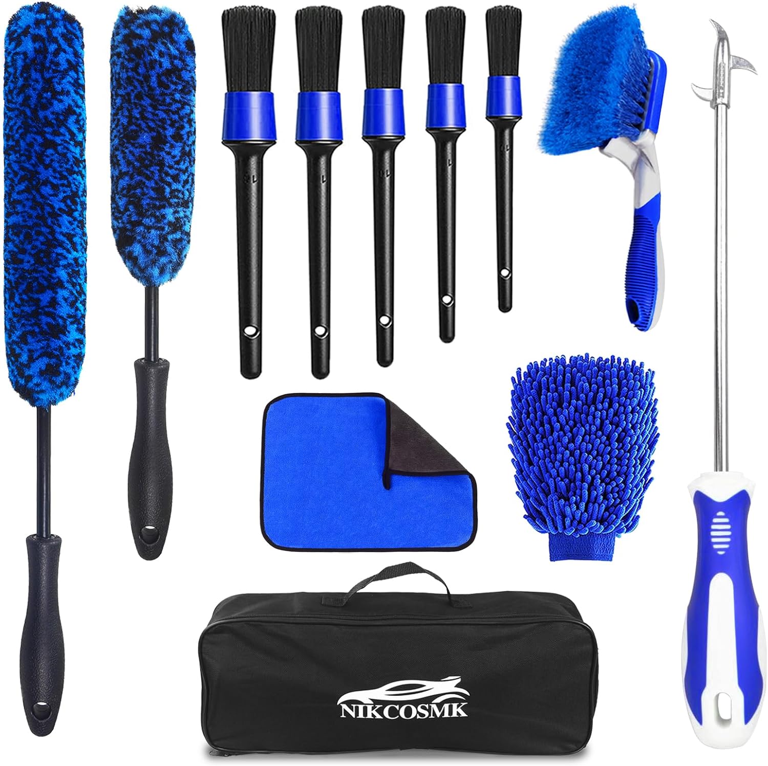12Pcs Wheel Brush Kit for Cleaning Wheel and Tire, Wheel and Rim Brush, Car Deta...