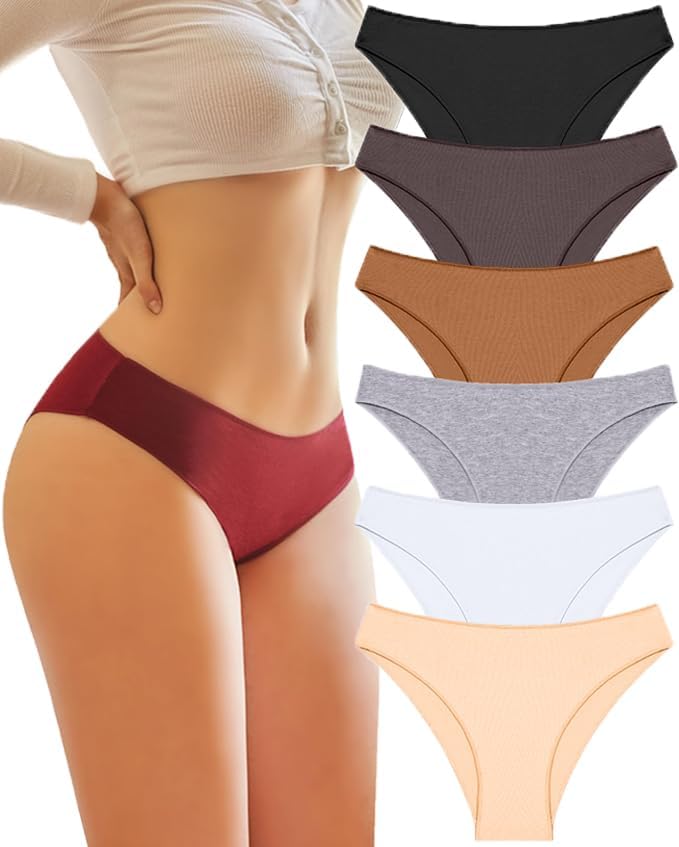 Knowyou Womens Underwear Cotton Cheeky Panties for Women Cute Stretch Bikini Bre...