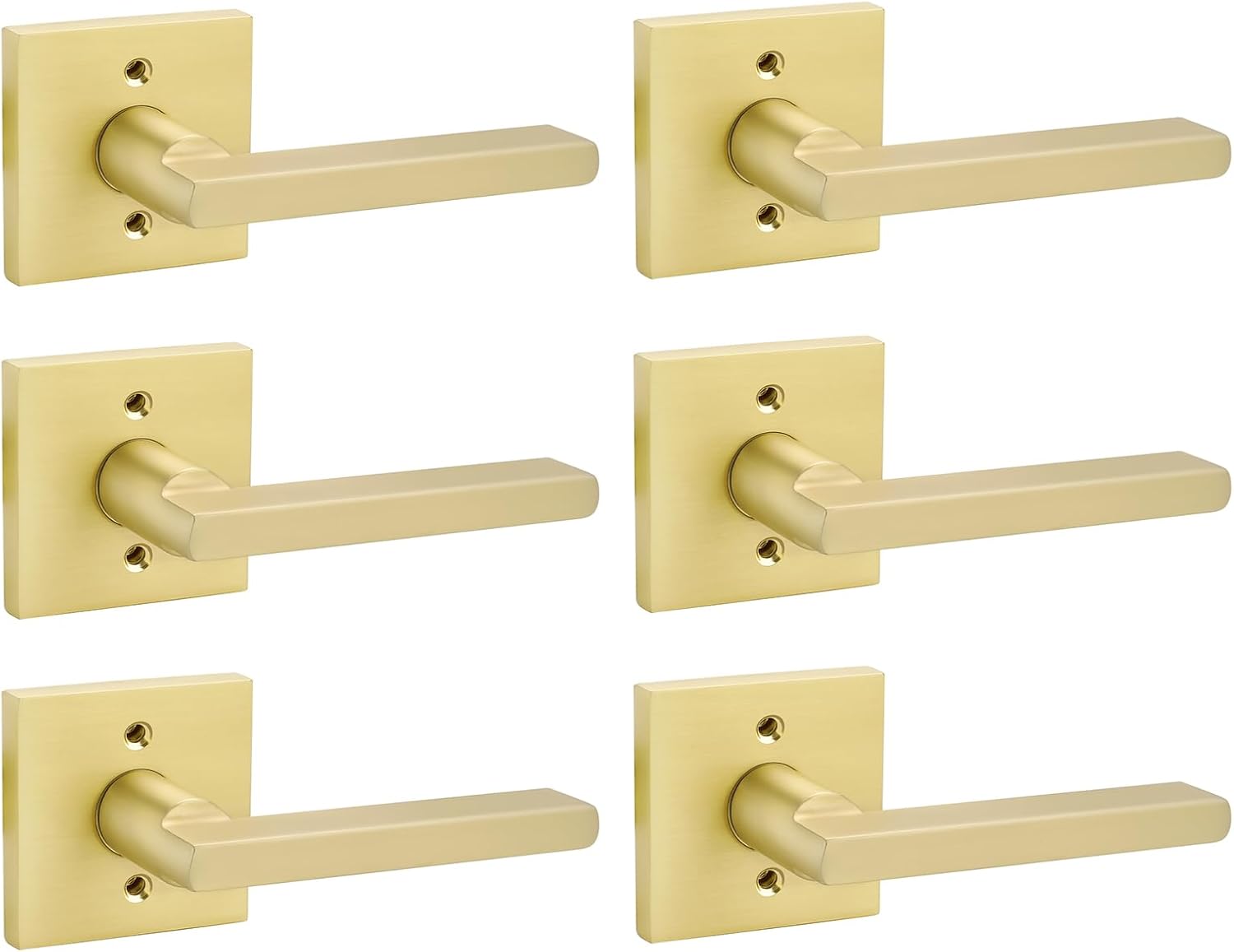 goldenwarm Brushed Gold Dummy Door Handles, Gold Door Handles Dummy(6 Pack) 6 Pa...