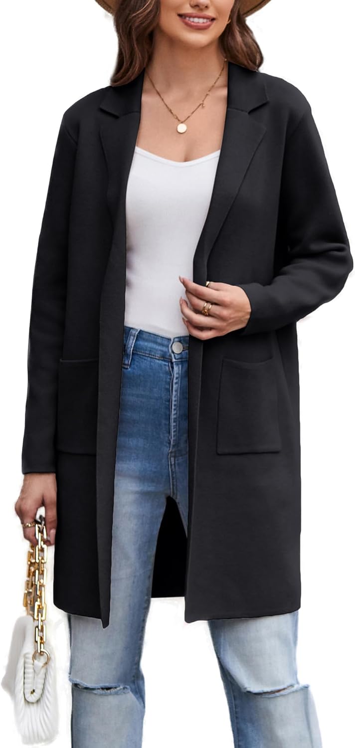 GRACE KARIN Women's 2024 Fashion Open Front Long Cardigan Sweaters Long Sleeve L...