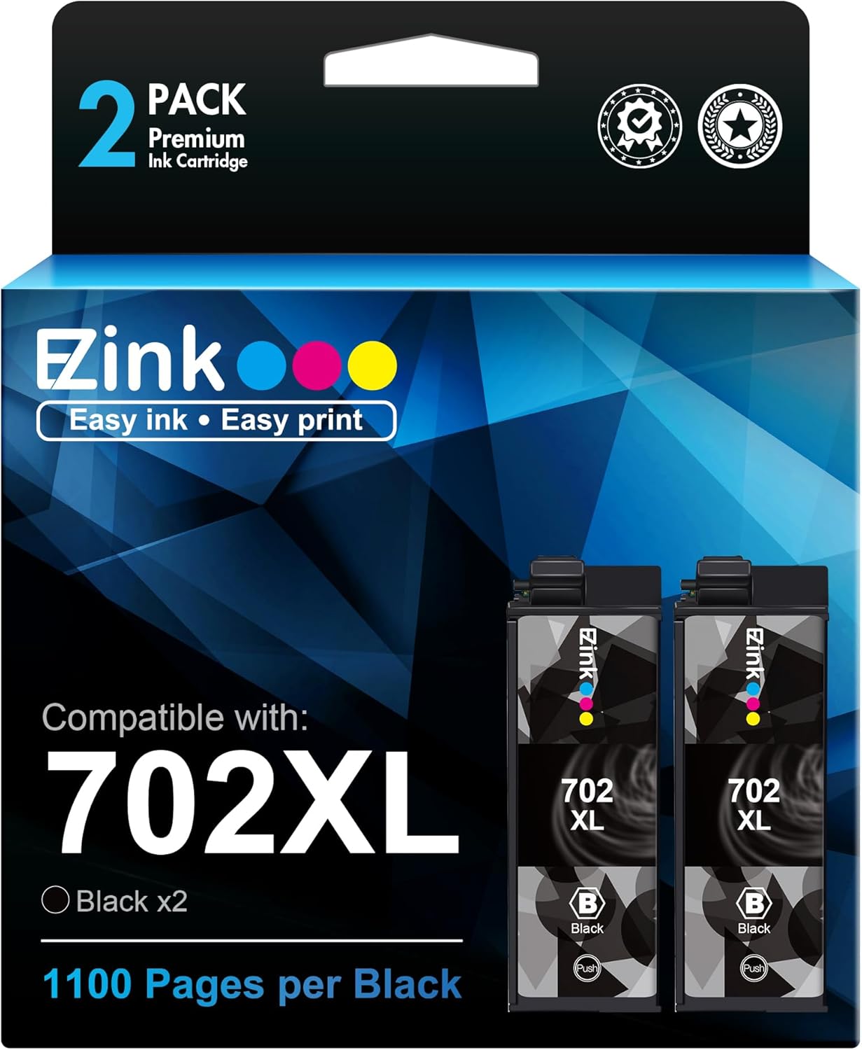 E-Z Ink Remanufactured Ink Cartridge Replacement for Epson 702XL Black Ink Cartr...