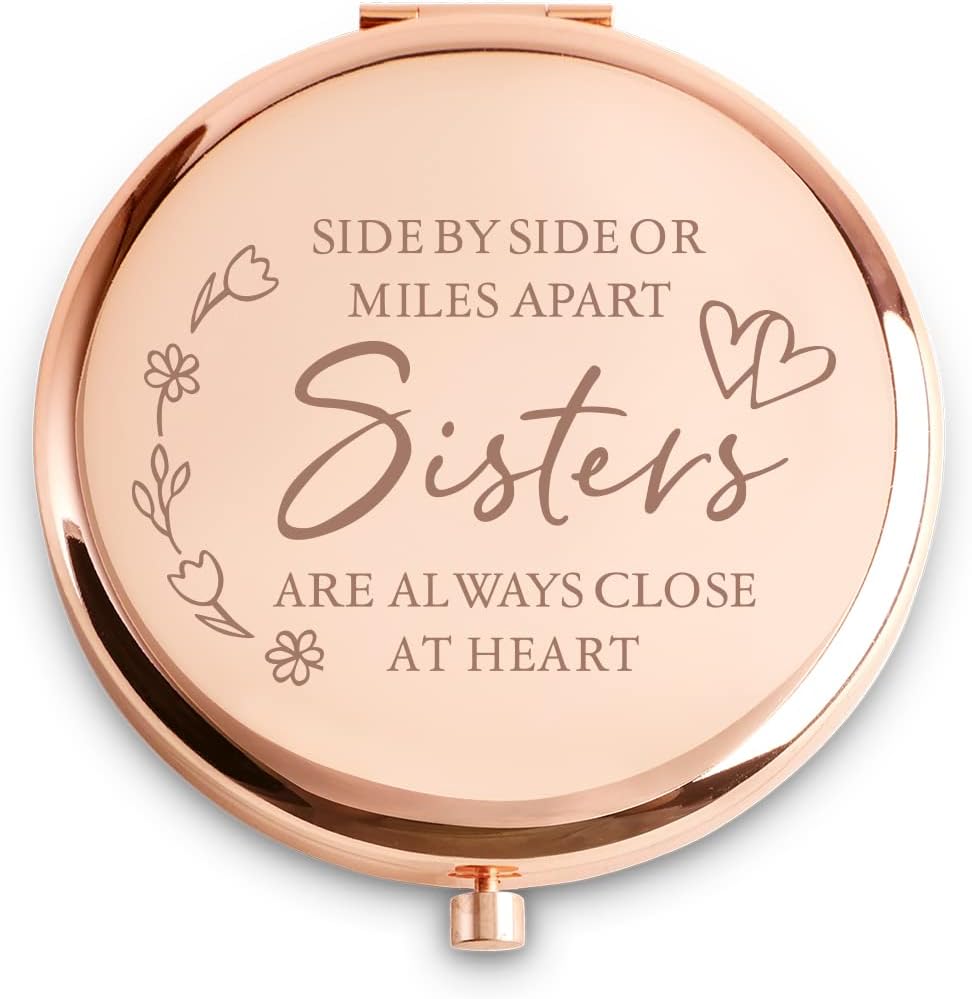 Sister Gifts from Sister, I Love You Personalized Compact Mirror, Sentimental Si...