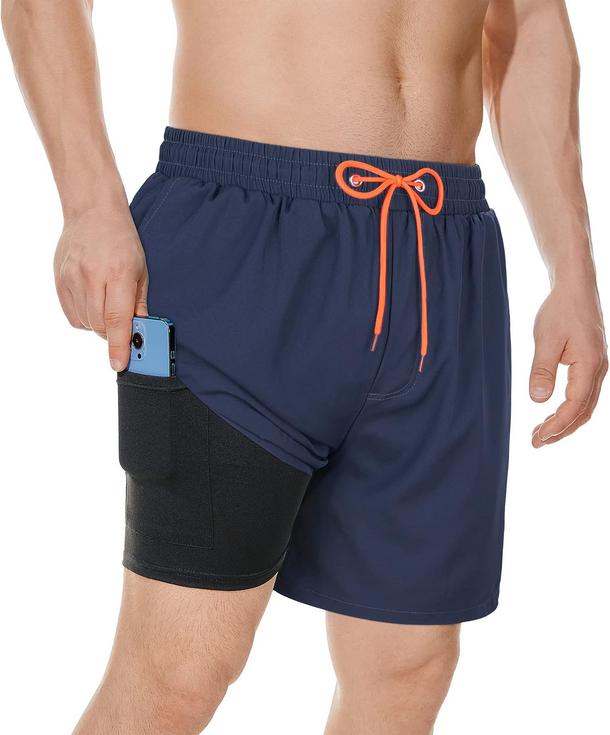 American Trends Men's Swim Trunks Board Shorts Quick Dry Mens Swimming Trunks wi...