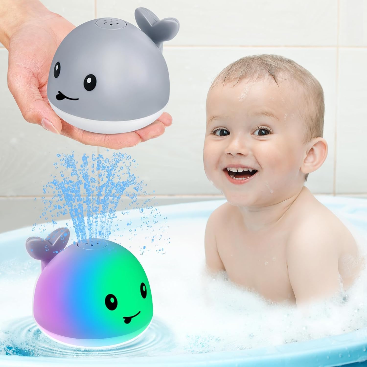 Gigilli Light up Whale Bath Toys for Babies 6-12 12-18 Months or Kids Ages 1-3,...