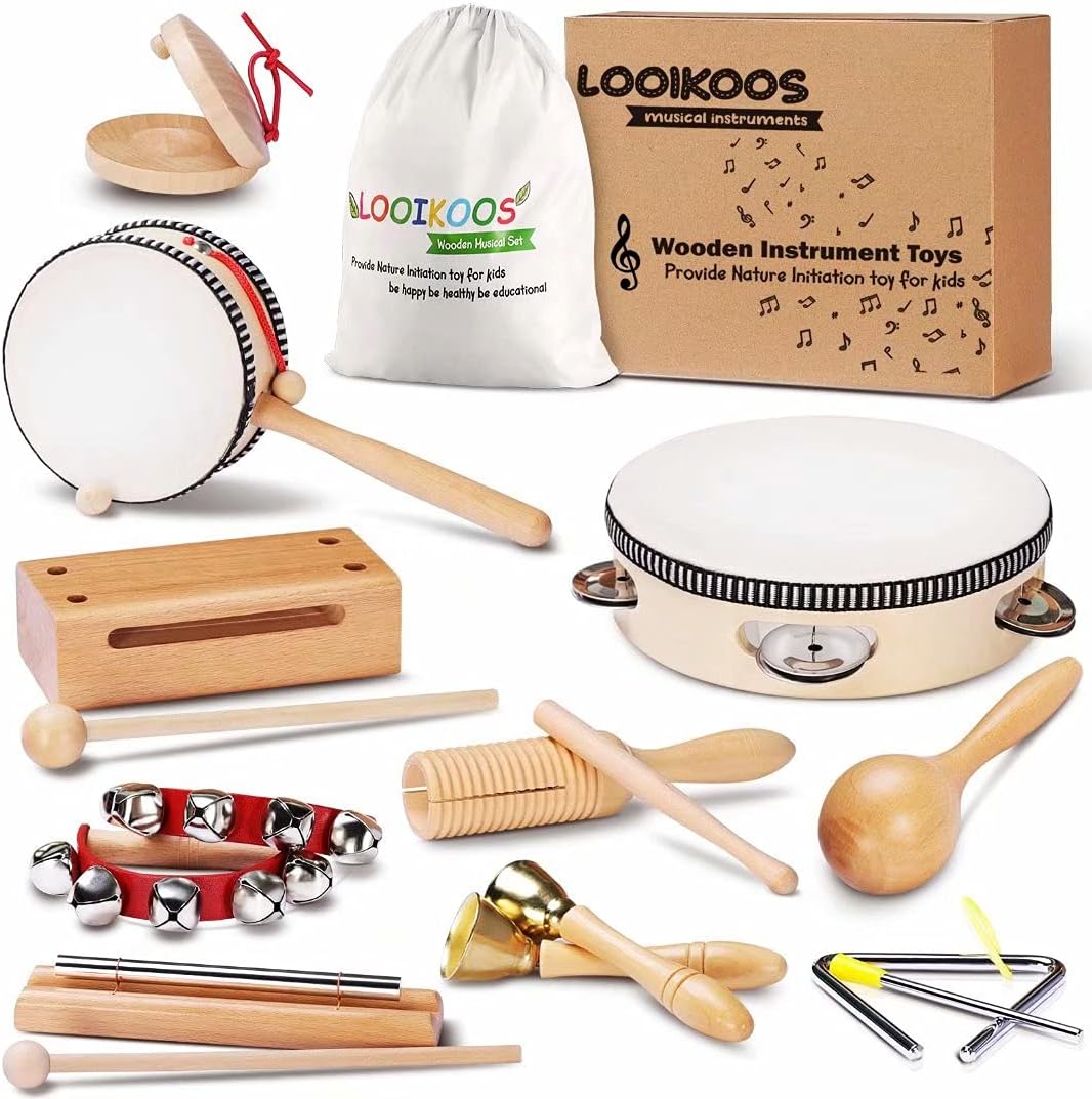 LOOIKOOS Baby Musical Instruments Montessori Toys...