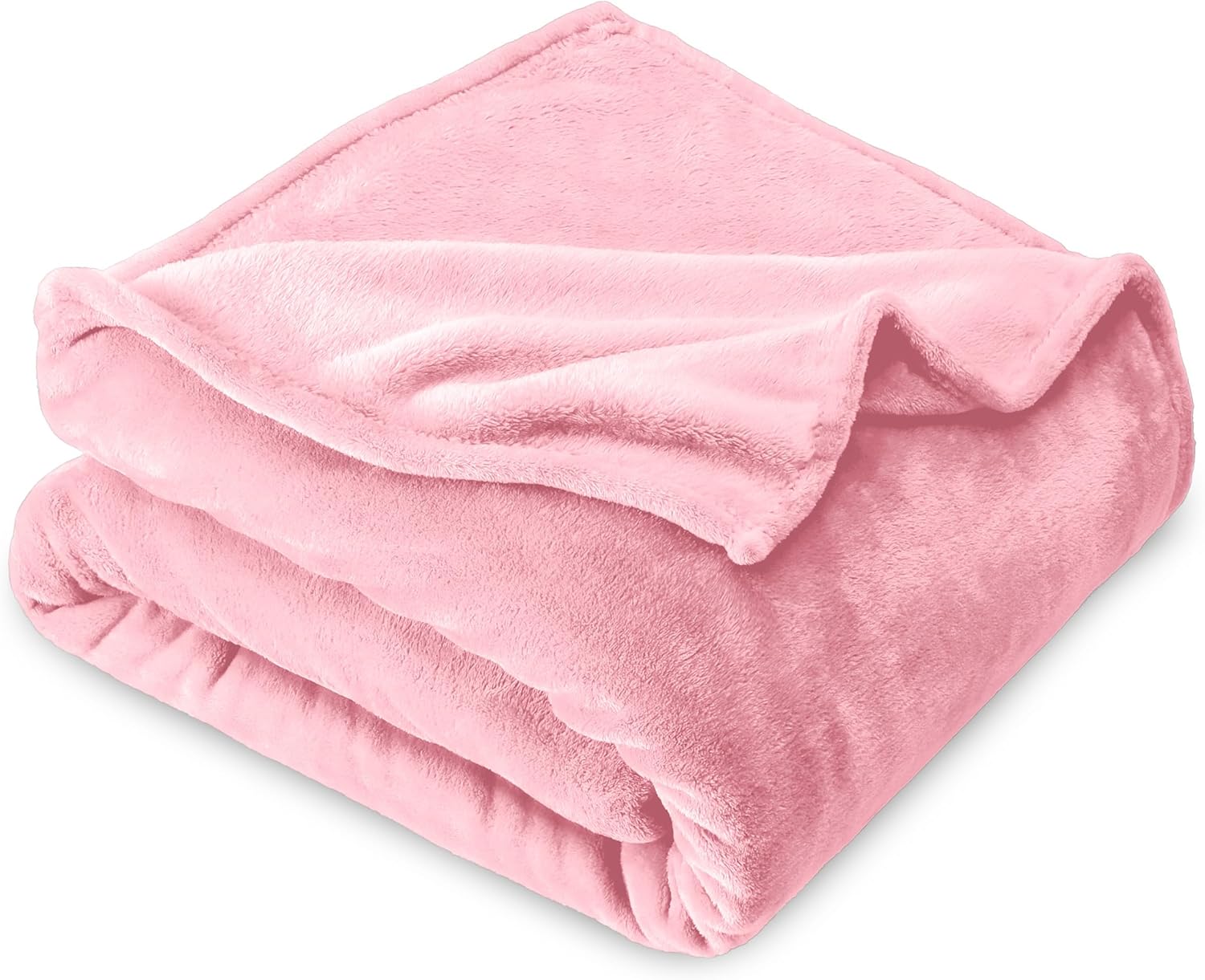Bare Home Fleece Blanket - Throw XL Blanket - Light Pink - Lightweight Blanket f...