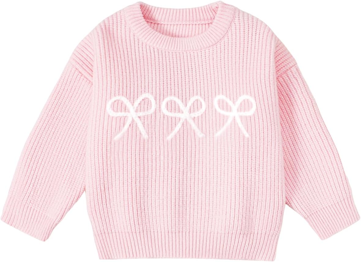 Toddler Girl Knit Sweater Tops Cute Kid Chunky Pullover Sweatershirt Fall Winter...