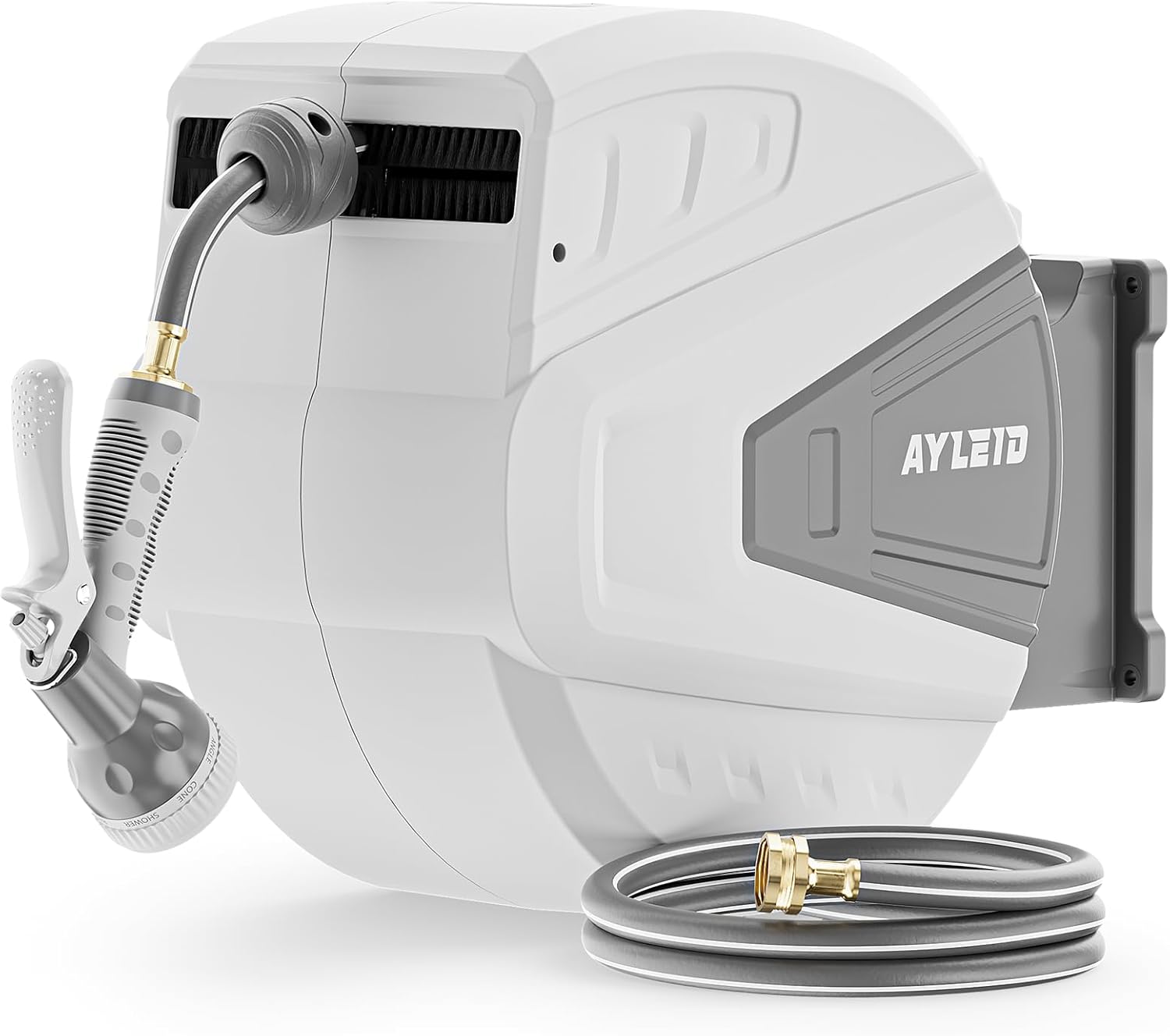 Ayleid Retractable Garden Hose Reel,5/8 in x 100 FT Wall Mounted Hose Reel, with...