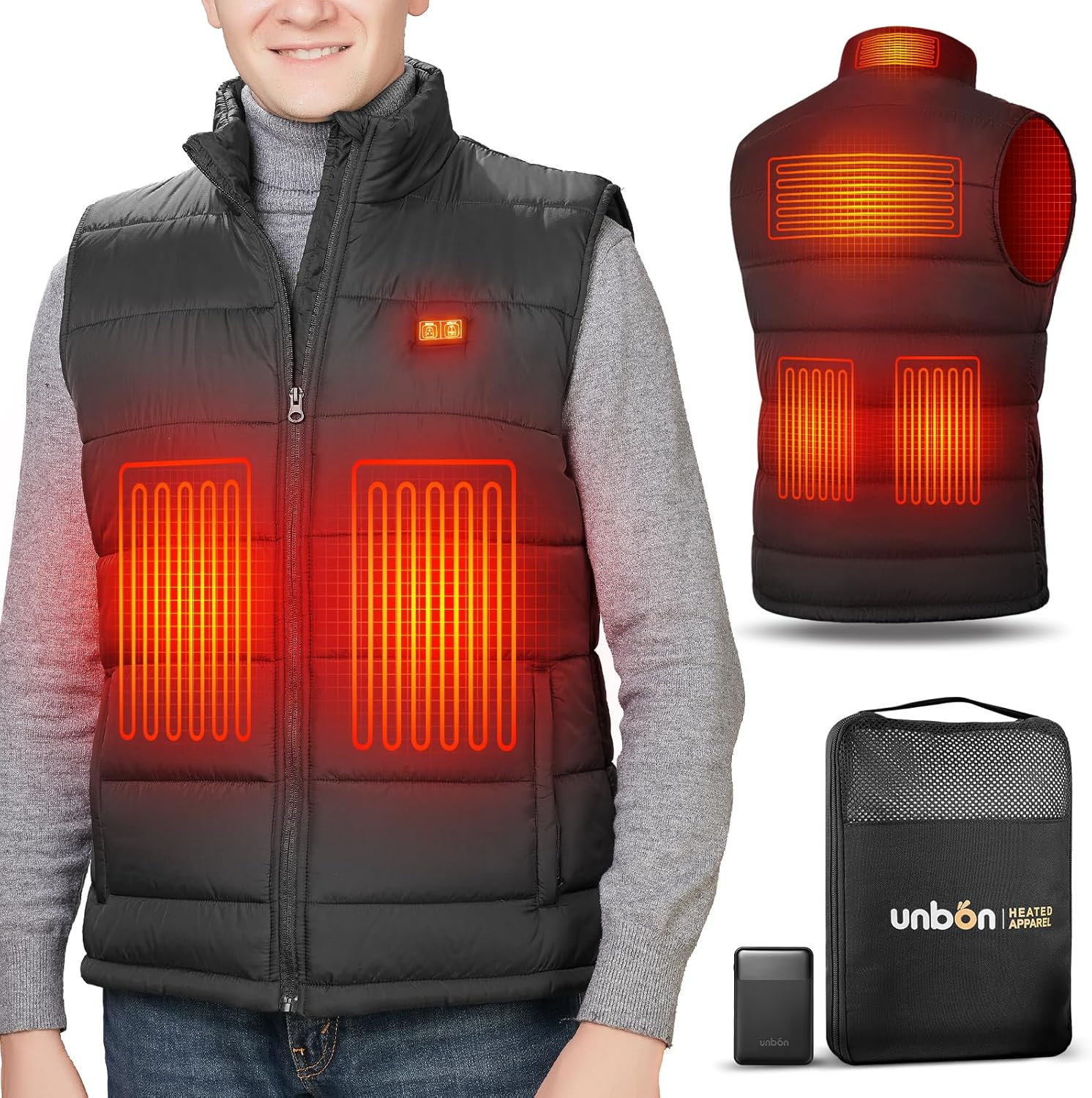 Heated Vest for Men Women, Men's Heated Vest with Battery Pack 5V/7.4V 14400mAh,...
