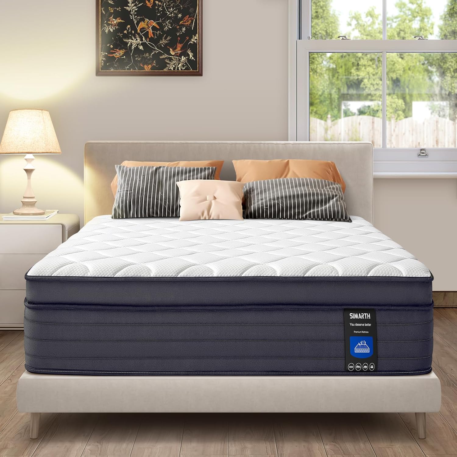 Queen Mattress - 14 Inch Hybrid Queen Size Mattress in a Box, Gel Memory Foam Qu...