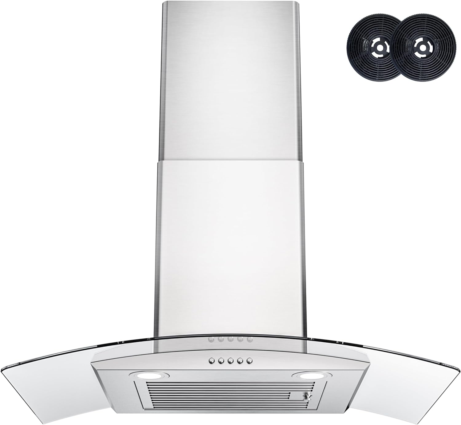 Range Hood 30 Inch, FIREGAS Ducted/Ductless Convertible Wall Mount Range Hood wi...