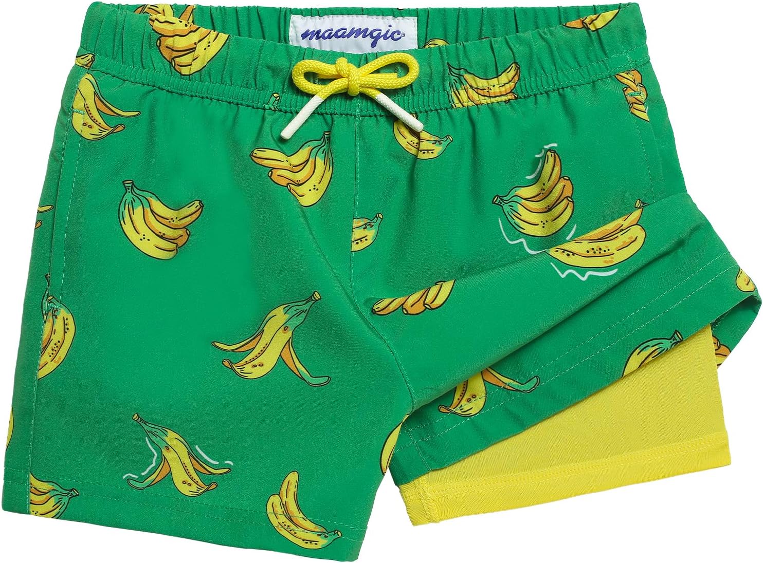 maamgic Boys Swim Trunks with Compression Liner 4-Way Stretch Quick Dry Swim Sho...