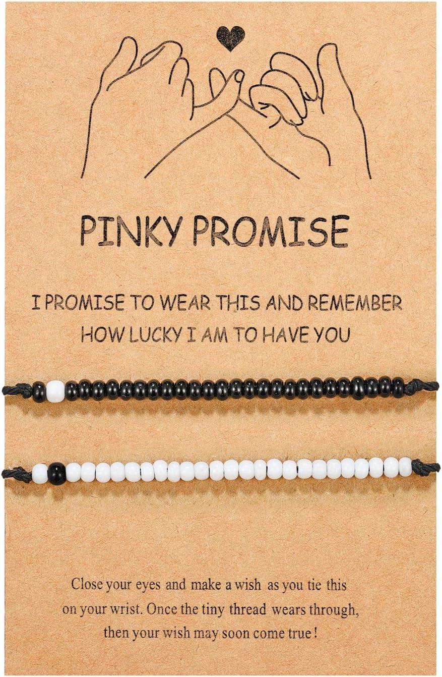 UNGENT THEM Pinky Promise Matching Bracelet for Couples Soulmate Man Distance Re...