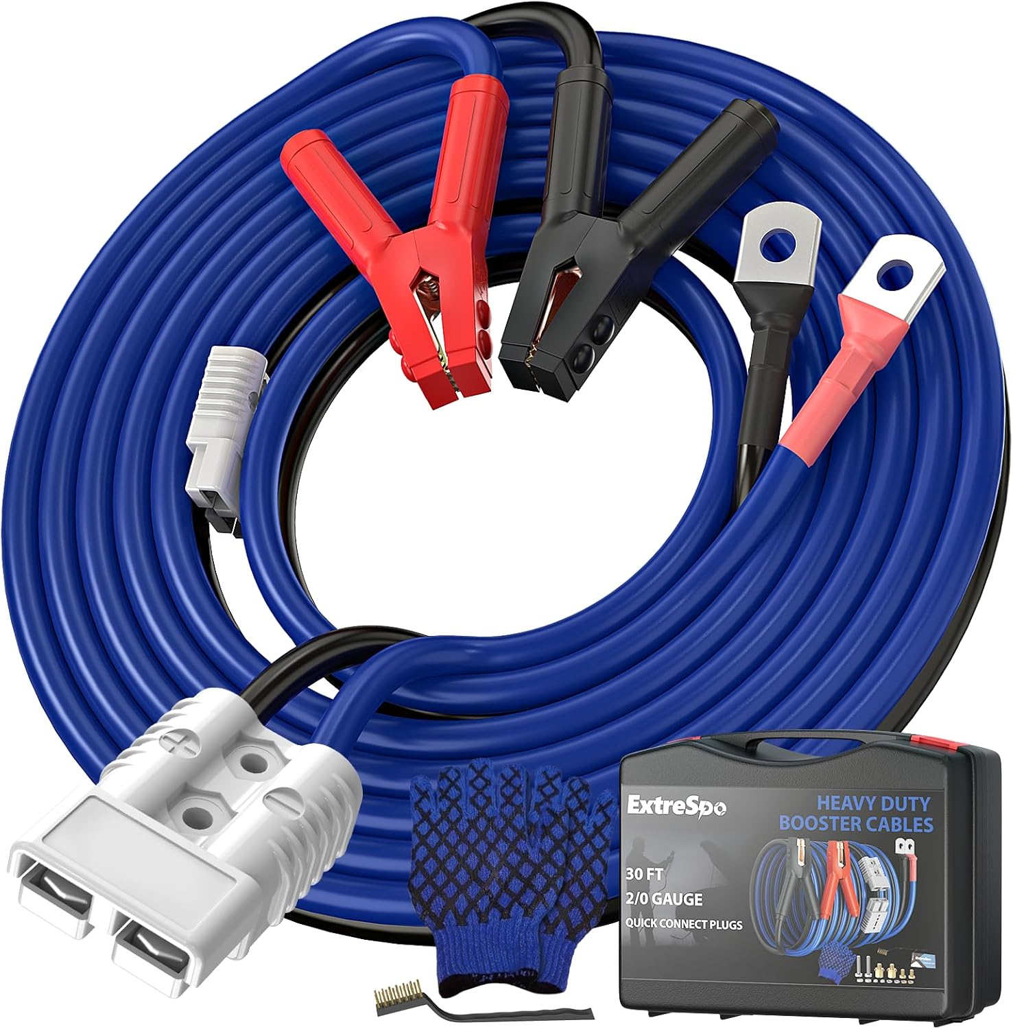 2/0 Gauge 30 FT Heavy Duty Jumper Cables, 1500Amp Quick Connect Booster Cables f...