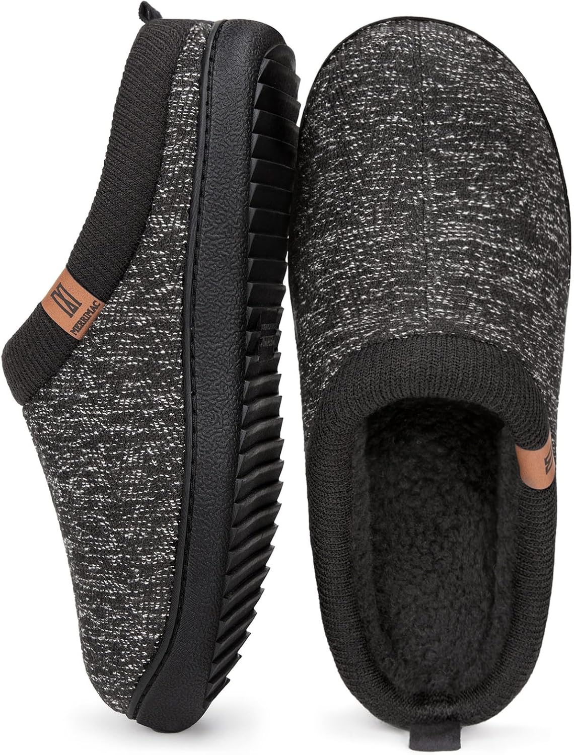 MERRIMAC Men's Slip-on Slippers Comfy Memory Foam Non-slip Indoor House Shoes 10...