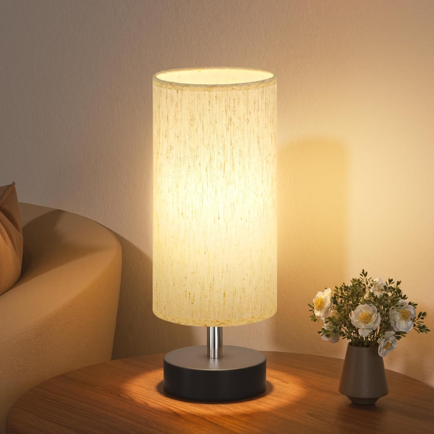 Small Table Lamp for Bedroom - Bedside Lamps for Night Stands, Minimalist Nights...