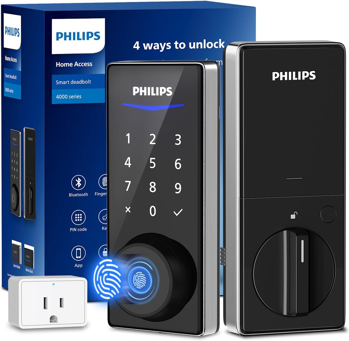 Philips Wi-Fi Smart Door Lock, Keyless Entry Door Lock with App Control,Fingerpr...