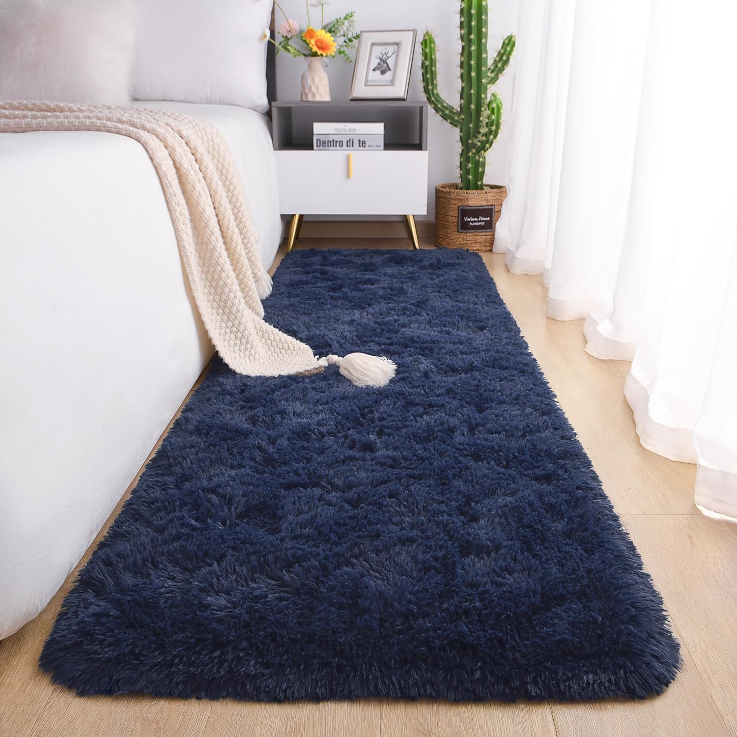 Chicrug Soft Runner Rug for Bedroom Living Room Plush Fluffy Rug 2x6 Feet, Shag...