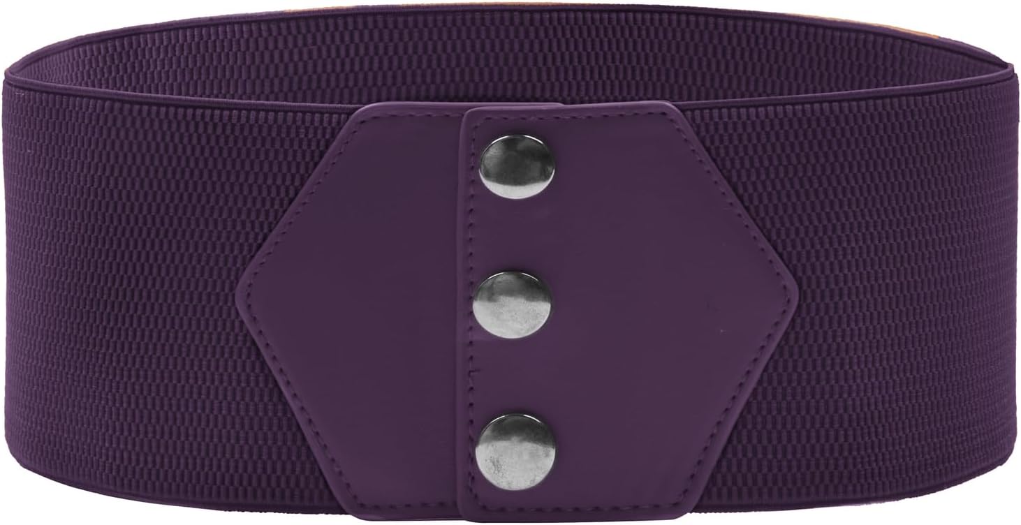 GRACE KARIN Women's Snap-Button Corset Belt Wide Elastic Belts for Dress Stretch...