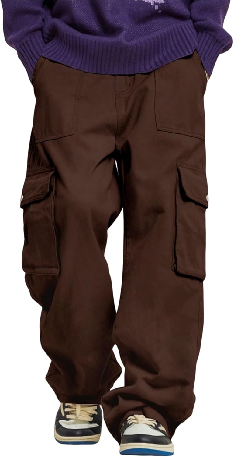 ZAFUL Flat Pocket Parachute Pants for Men Causal Baggy Cargo Pants Unisex Street...