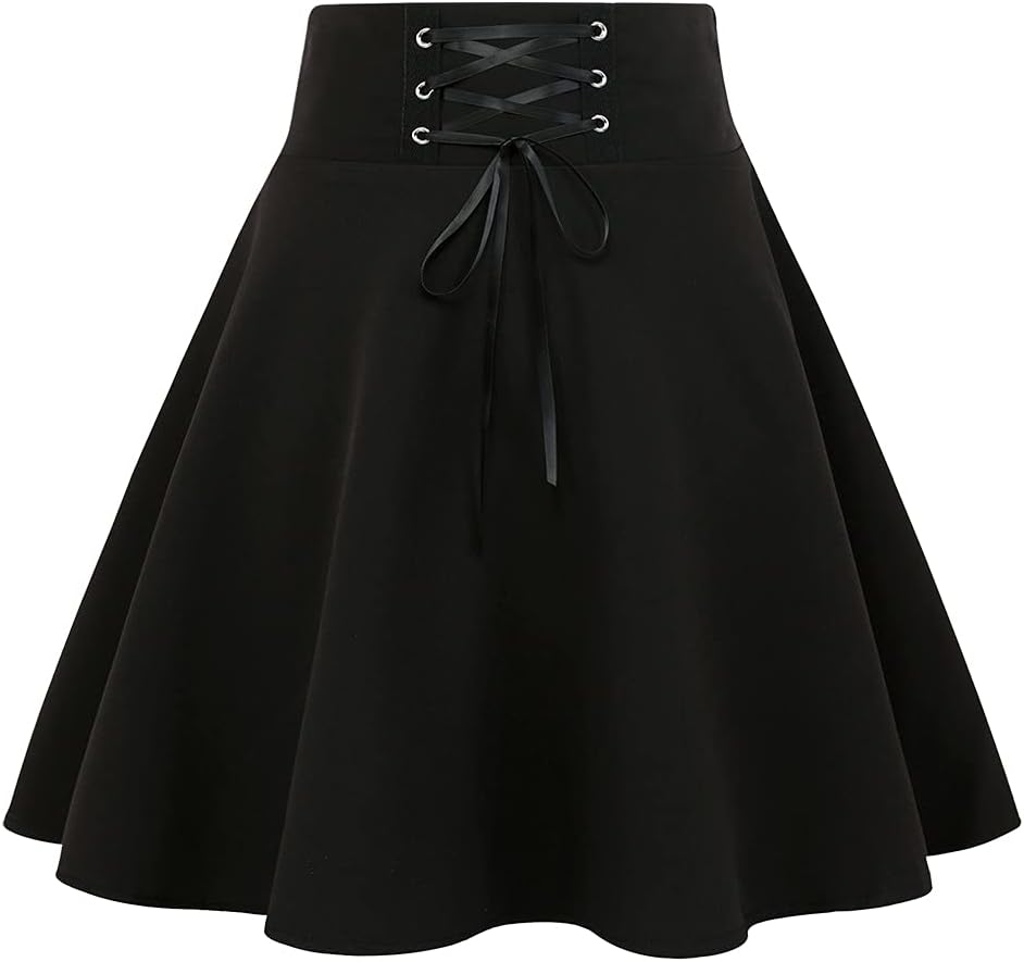 IDEALSANXUN Gothic Plaid Mini Skirts for Women 2024 Short High Waist Plaid Skirt...