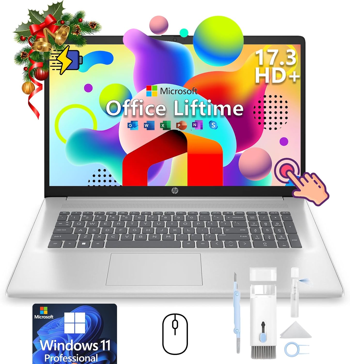 HP 17.3-inch Flagship Touchscreen Laptop - Win 11 Pro • AI-Powered Microsoft Off...