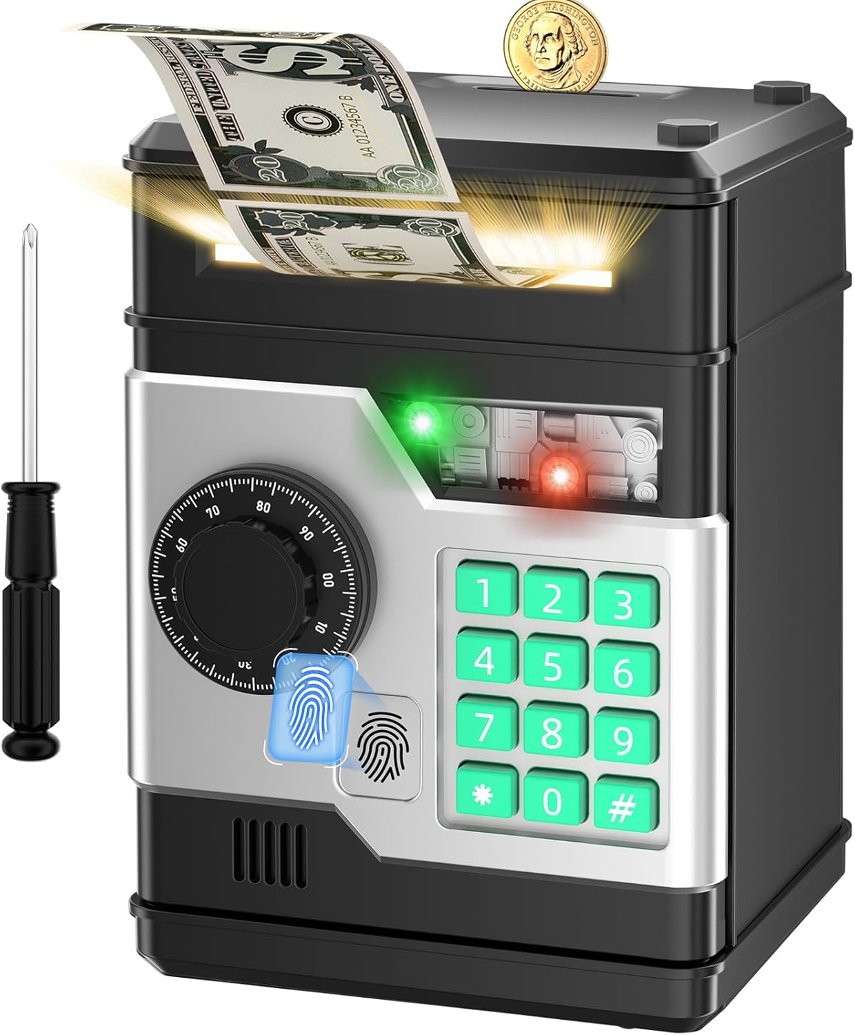 Piggy Bank, Automatic Electronic Piggy Bank for Kids Boys Girls with Password an...