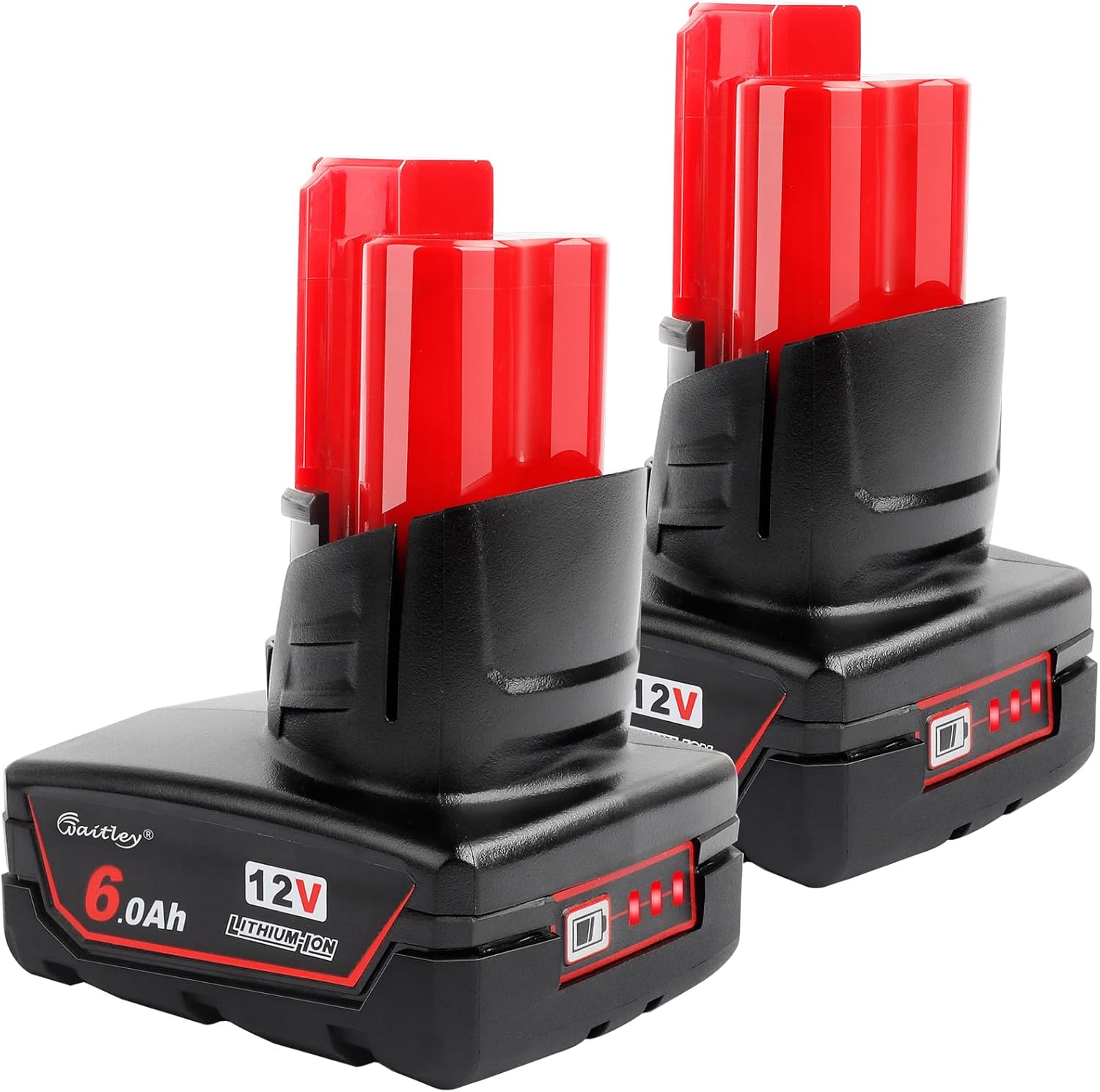 waitley 2 Pack 12V 6A Replacement Battery Compatible with Milwaukee 6.0Ah Power...