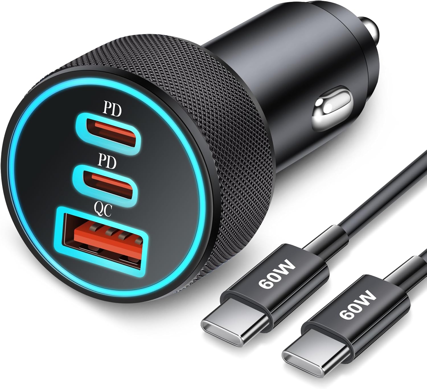 67W 3-Port Super Fast Type C Car Charger USB C for Samsung Galaxy S25 S24 S23 S2...