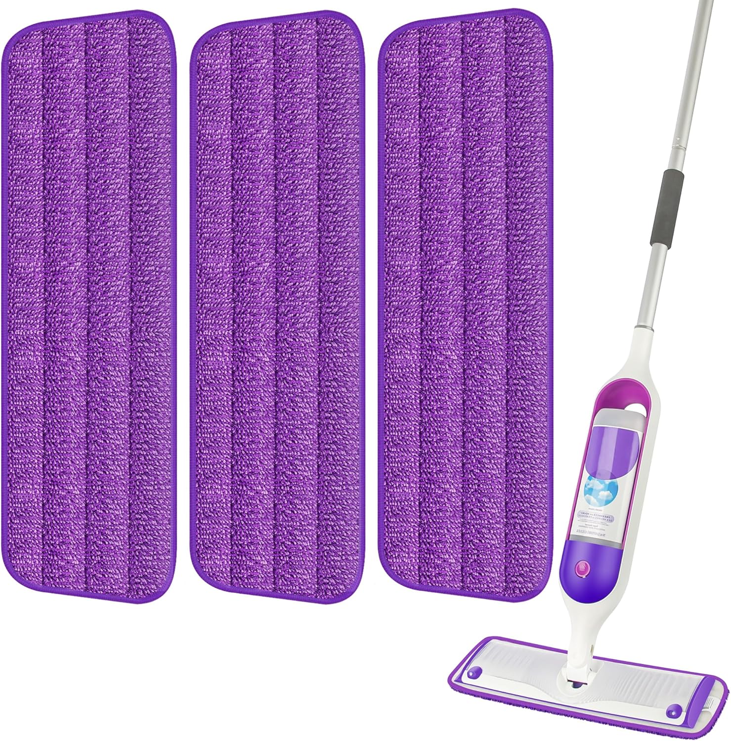 3 Pack Reusable Mop Pads Compatible with Swiffer PowerMop, Wood Floor Pads Mop R...