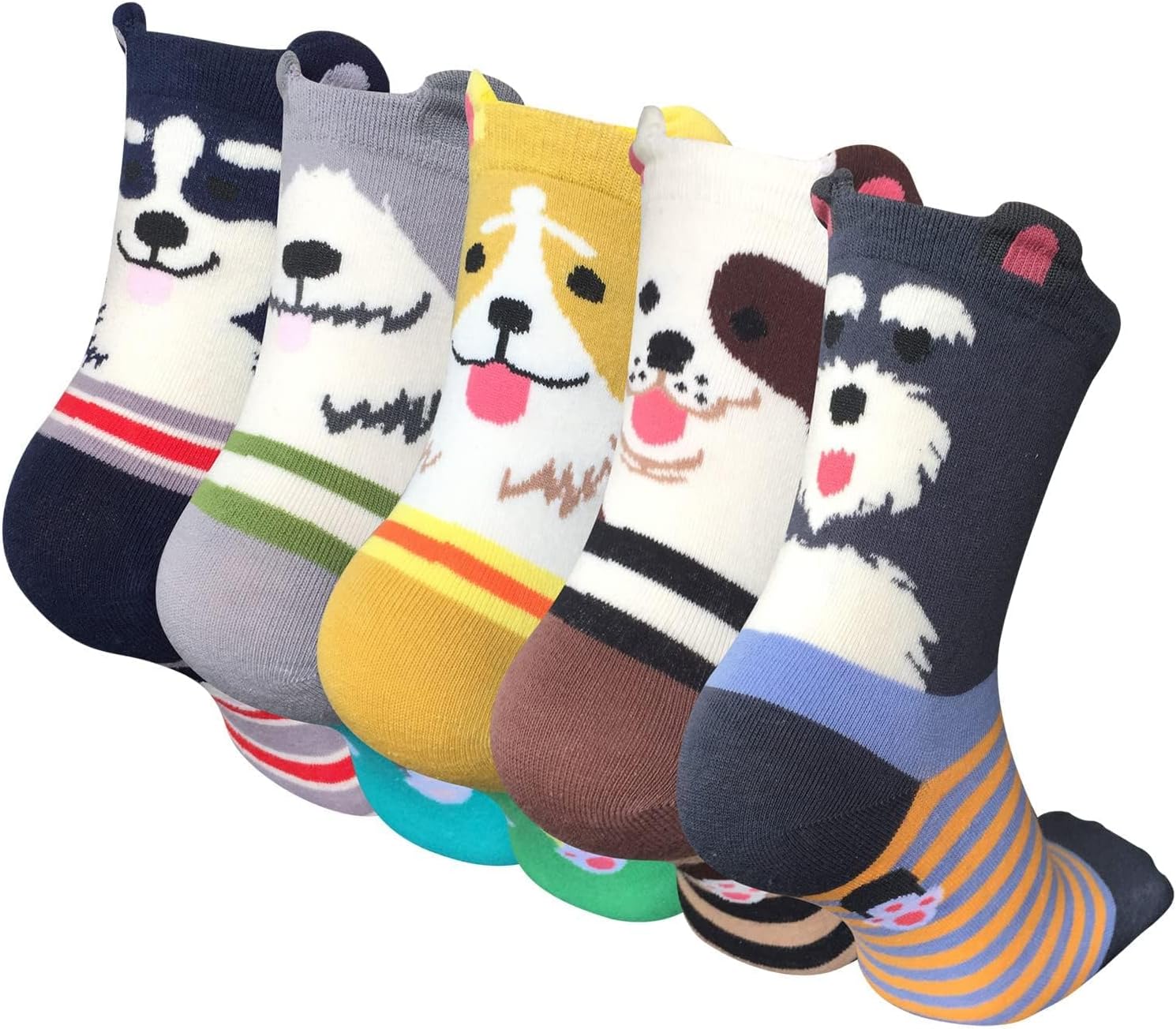 Womens Funny Socks Cozy Cute Printed Patterned Fun Socks Novelty Cat Dog Socks f...