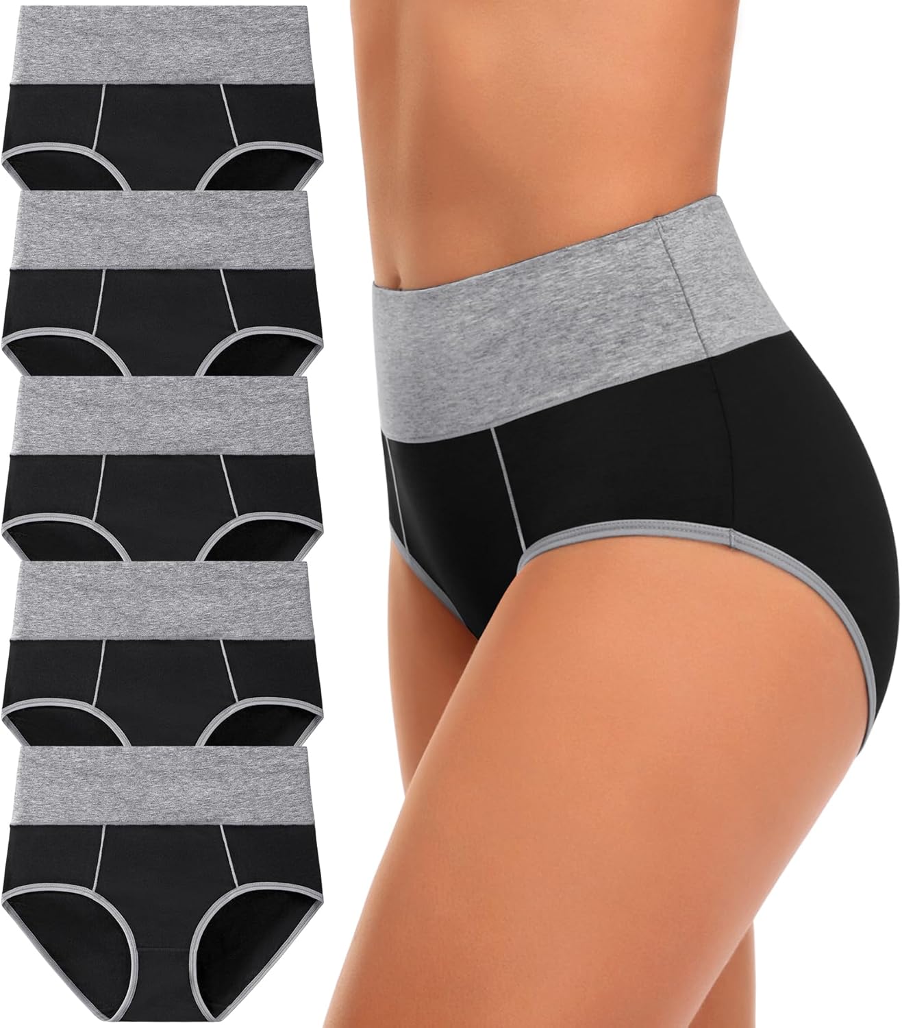 CULAYII High Waisted Underwear for Women Cotton No Muffin Top Full Coverage Brie...