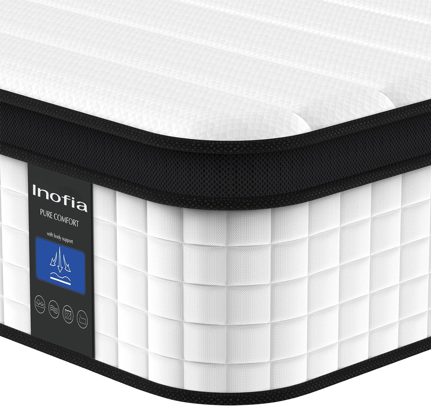 Inofia Full Mattress, 12 Inch Hybrid Innerspring Full Mattress Cool Bed with Bre...