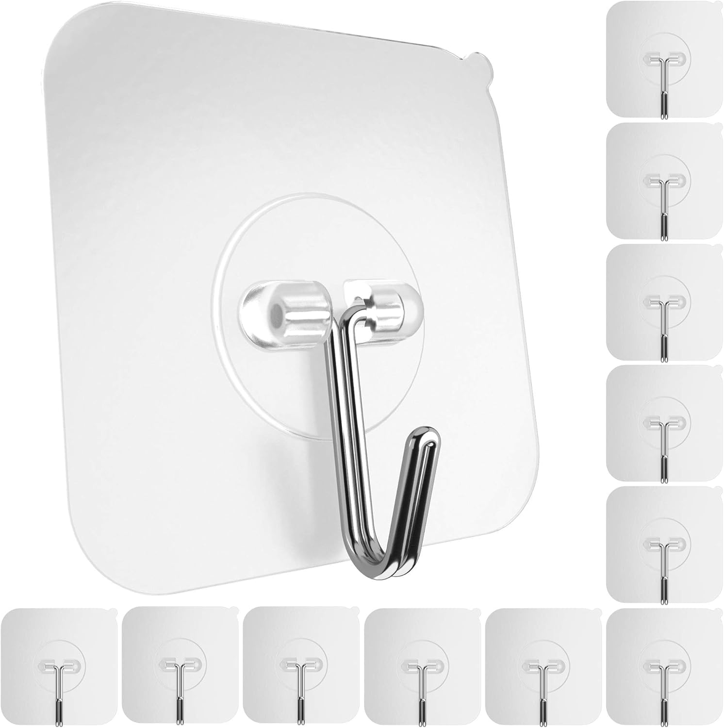 GLUIT Adhesive Wall Hooks for Hanging Heavy Duty 22 lbs Hooks for Walls No Damag...