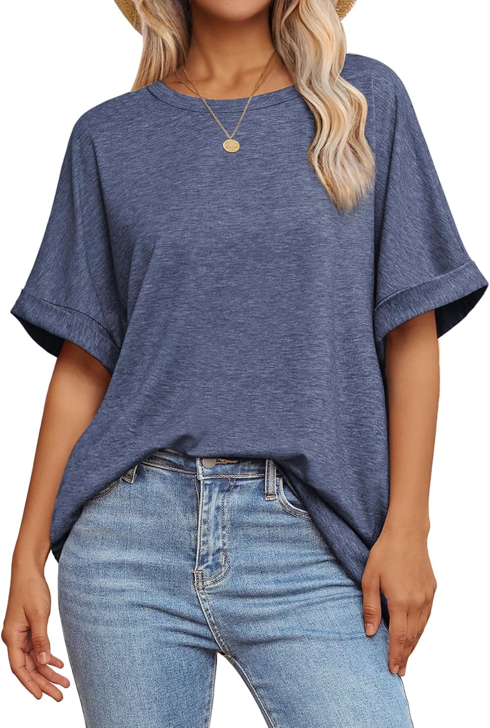 ATHMILE Womens Oversized T Shirts Loose Fit Crewneck Short Sleeve Summer Casual...