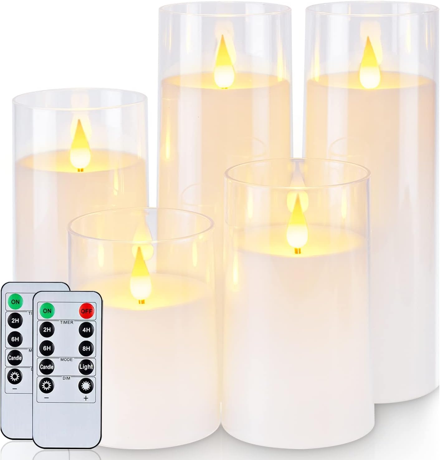 Homemory Pure White Flickering Flameless Candles,...