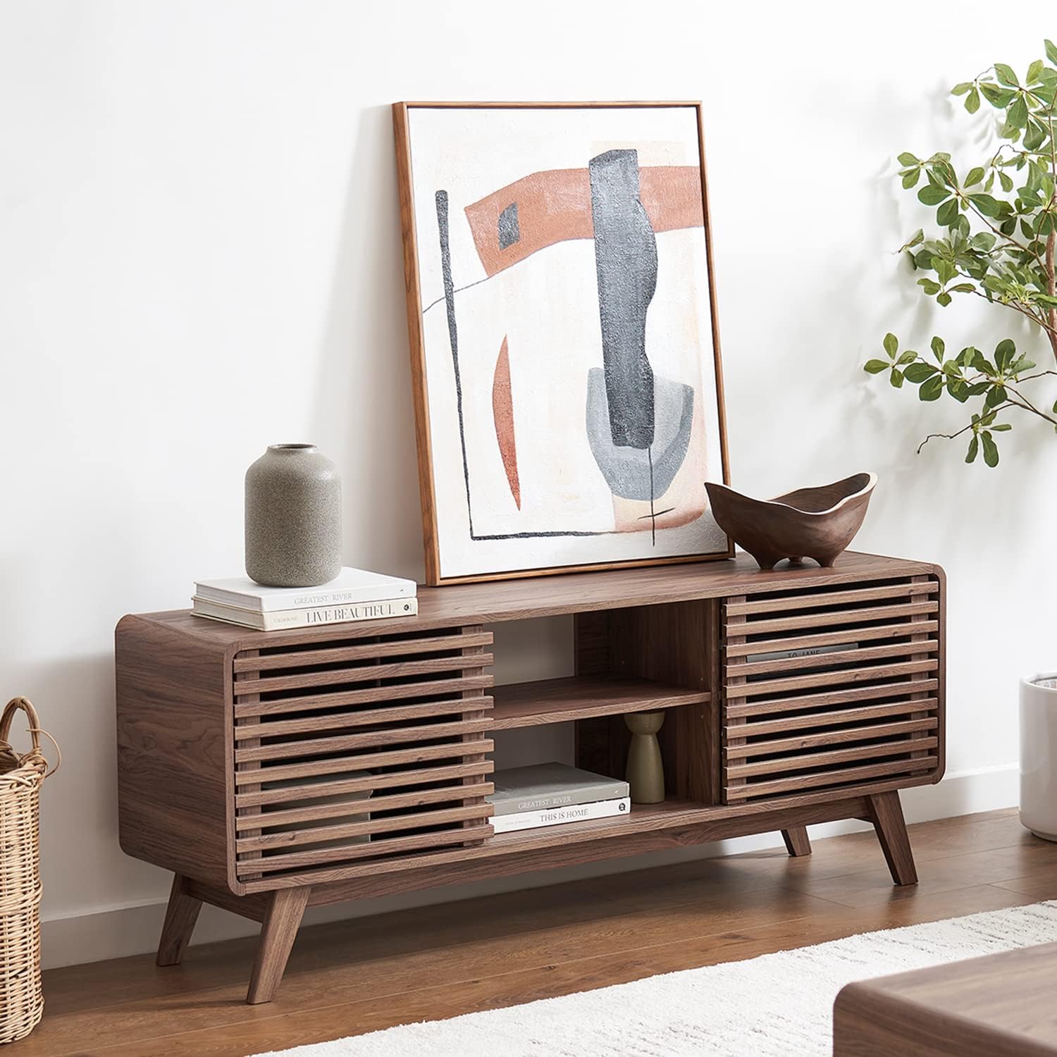 mopio Ensley TV Stand, Mid-Century Modern Television Stand for 55/60/65 inch TV,...