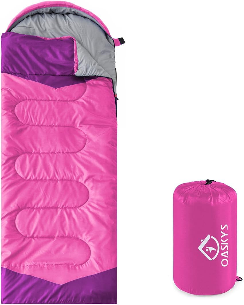 oaskys Camping Sleeping Bag - 3 Season Warm & Cool Weather - Summer Spring Fall...