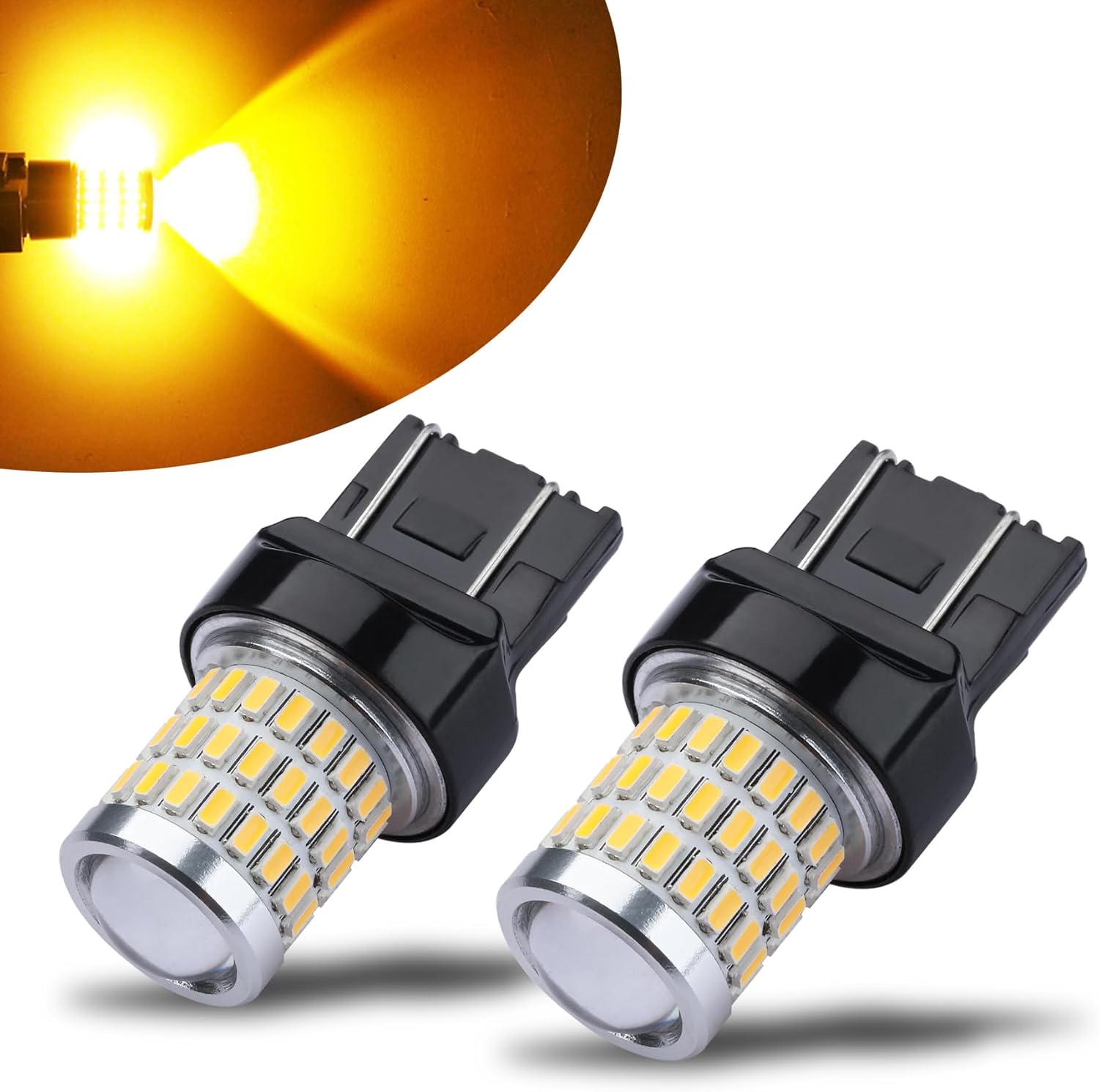 iBrightstar 7443 LED Bulb Amber, 7440 LED Turn Signal Bulbs Super Bright for Rea...