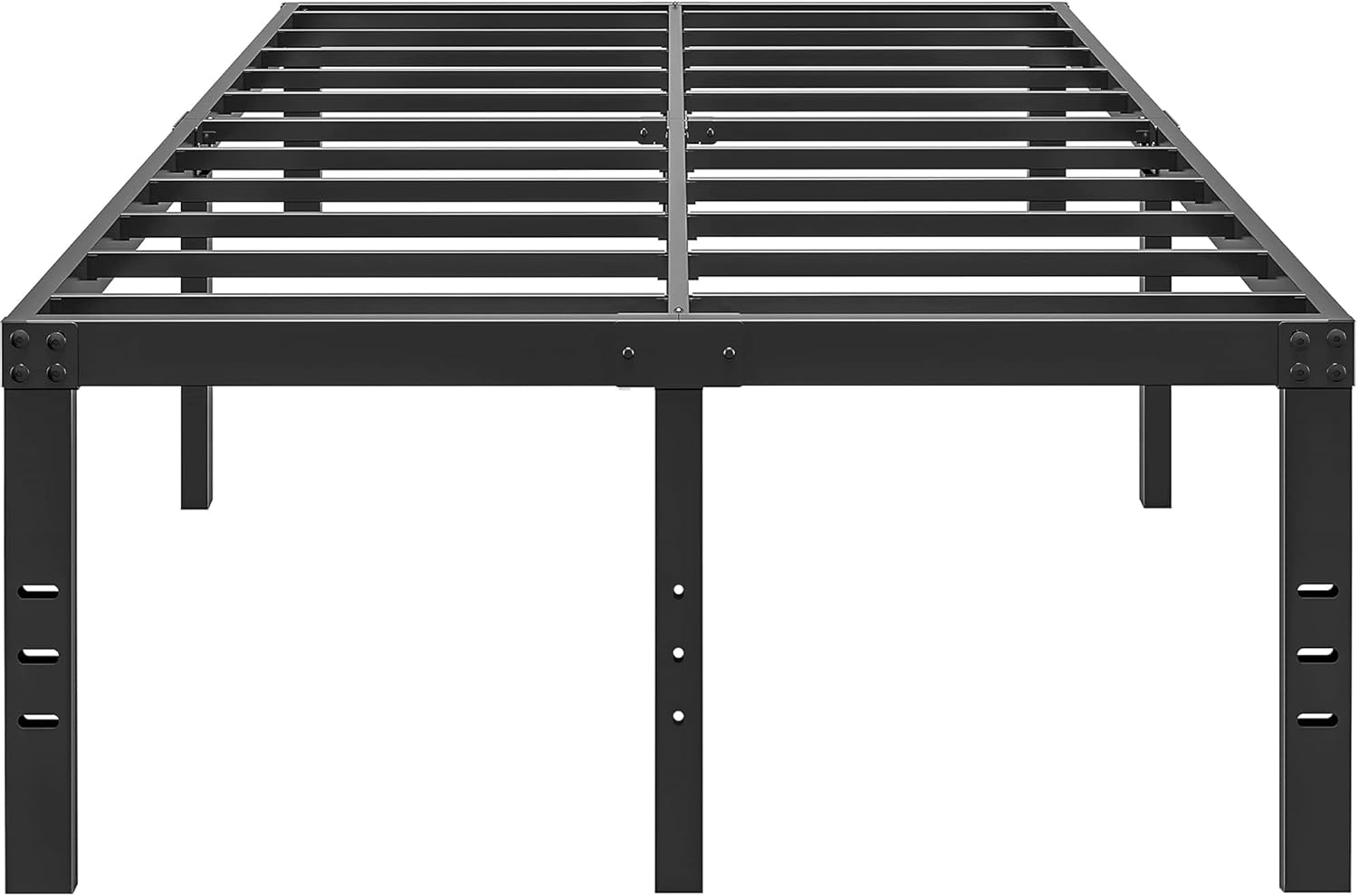 20 Inch Queen Size Bed Frame, No Box Spring Needed, Heavy Duty Black Metal Platf...