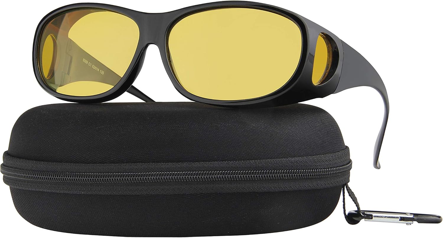 Night Driving Glasses Anti Glare Polarized Night Vision Yellow Tint Night Drivin...