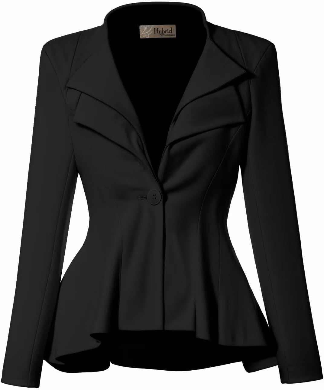 Hybrid & Company Women's Casual Work Office Dressy Double Lapel Single Button Pe...