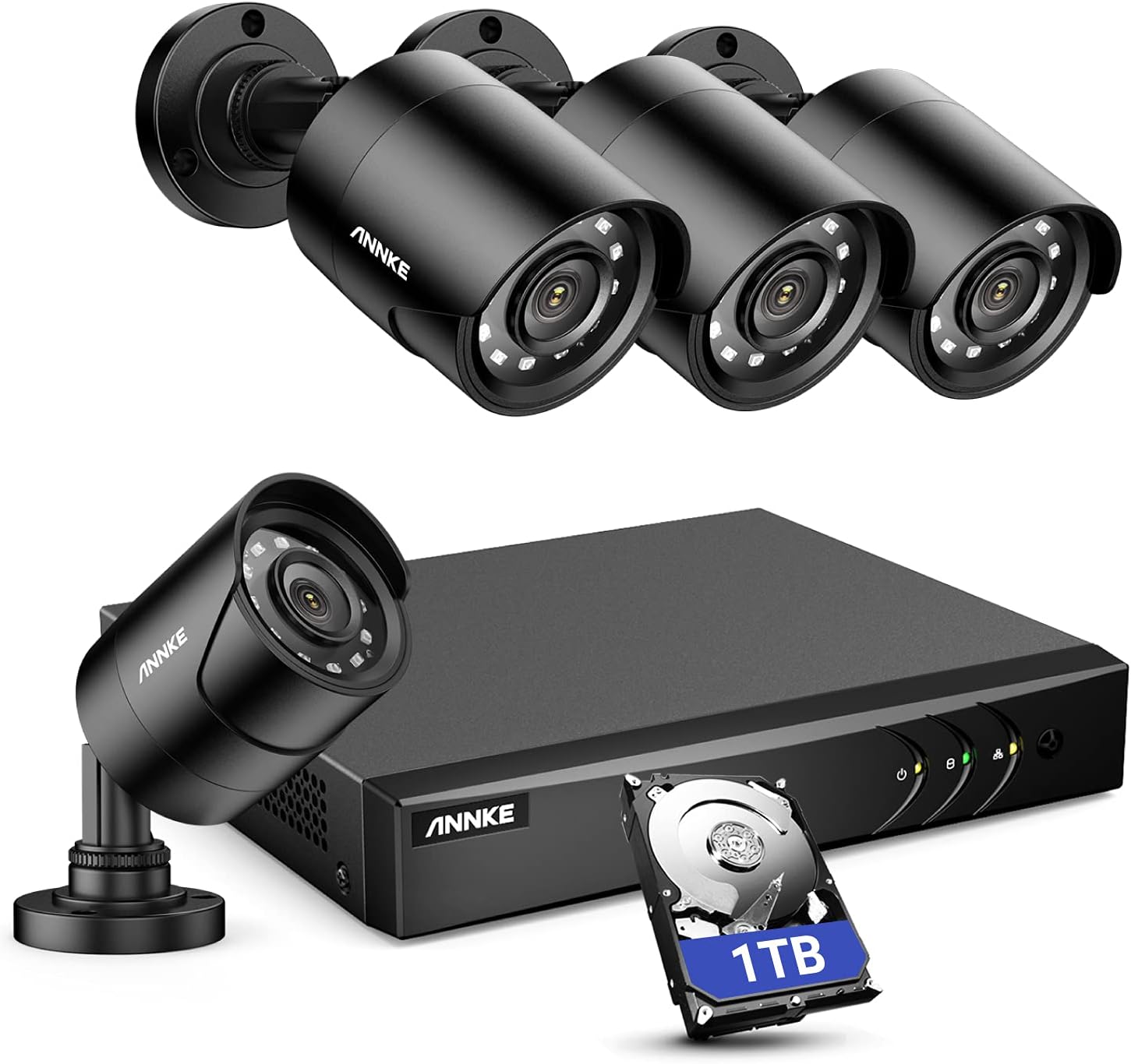 ANNKE 8CH H.265+ 3K Lite Surveillance Security Camera System with AI Human/Vehic...