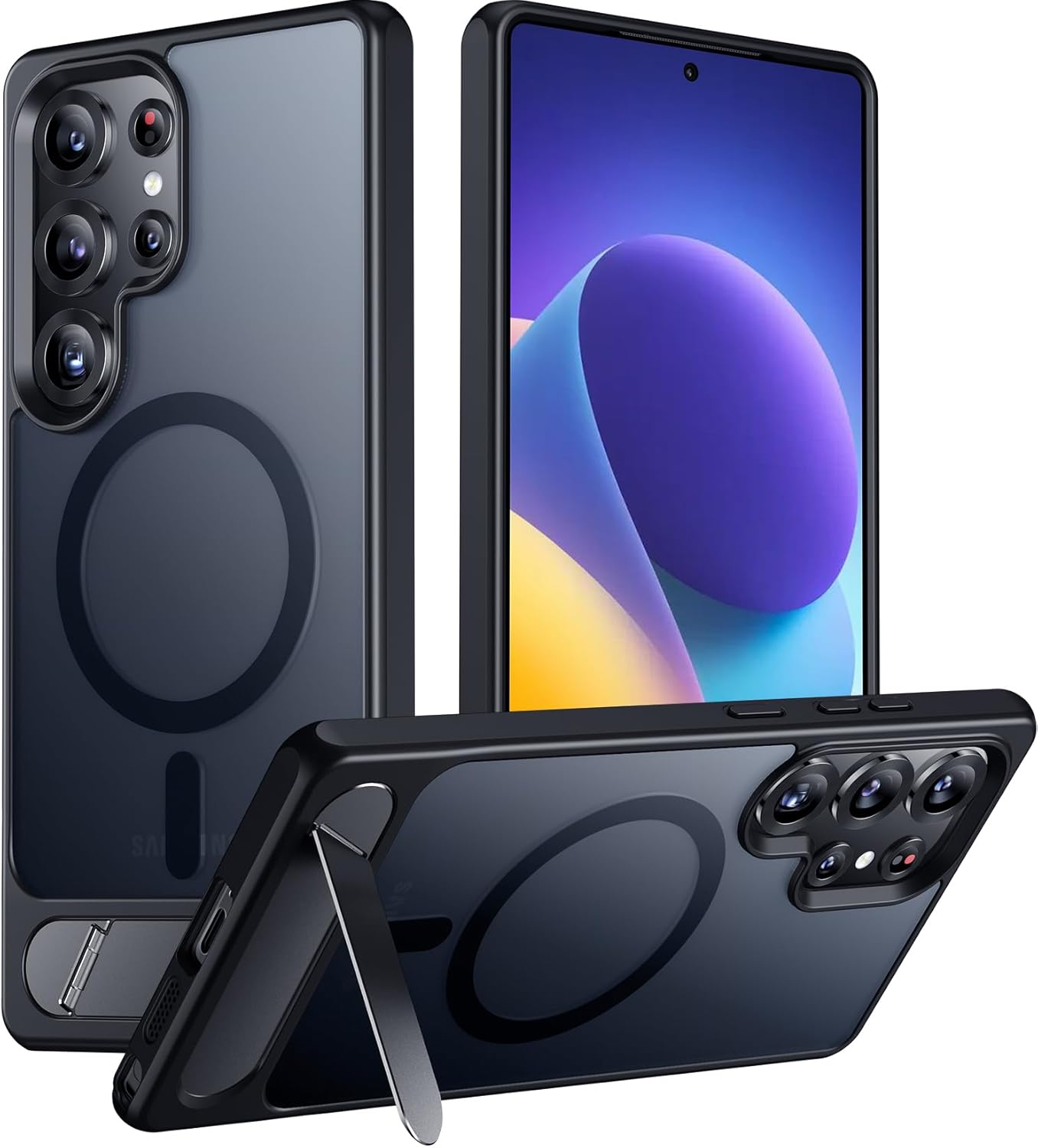 Temdan Magnetic for Samsung Galaxy S25 Ultra Case, [Innovate Stand][Military Gra...