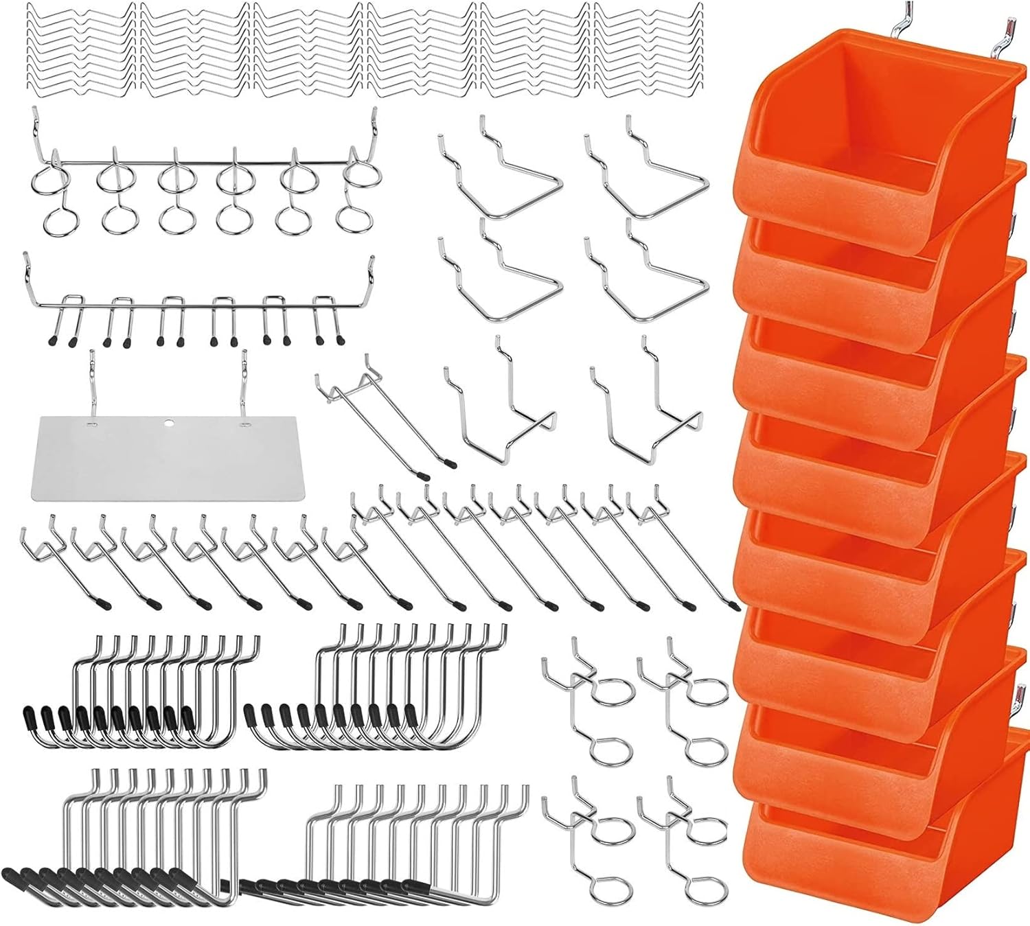 HORUSDY 150-Piece Pegboard Hooks Assortment, Pegboard Accessories with Pegboard...